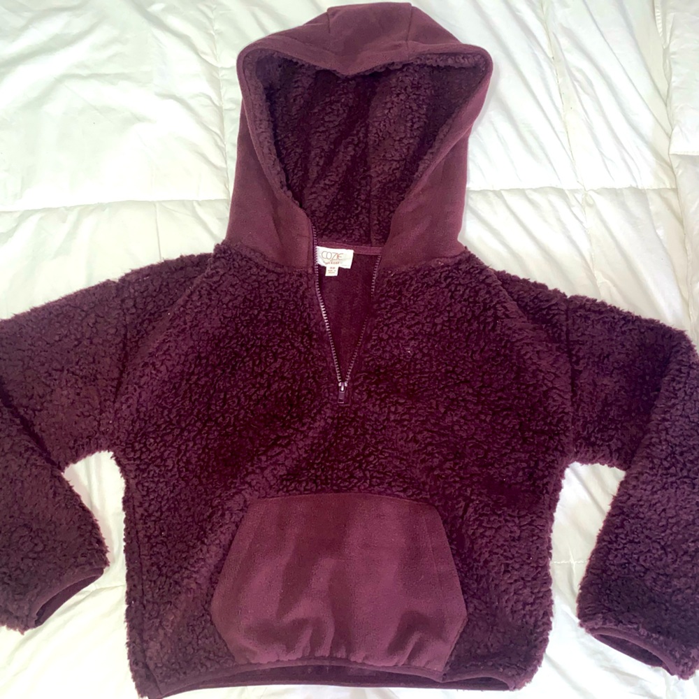 Burgundy Sherpa Quarter Zip